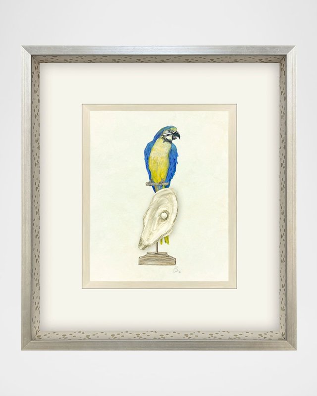 "Treasure Parrot I" Hand-Embellished Giclee by PopJoy Studio
